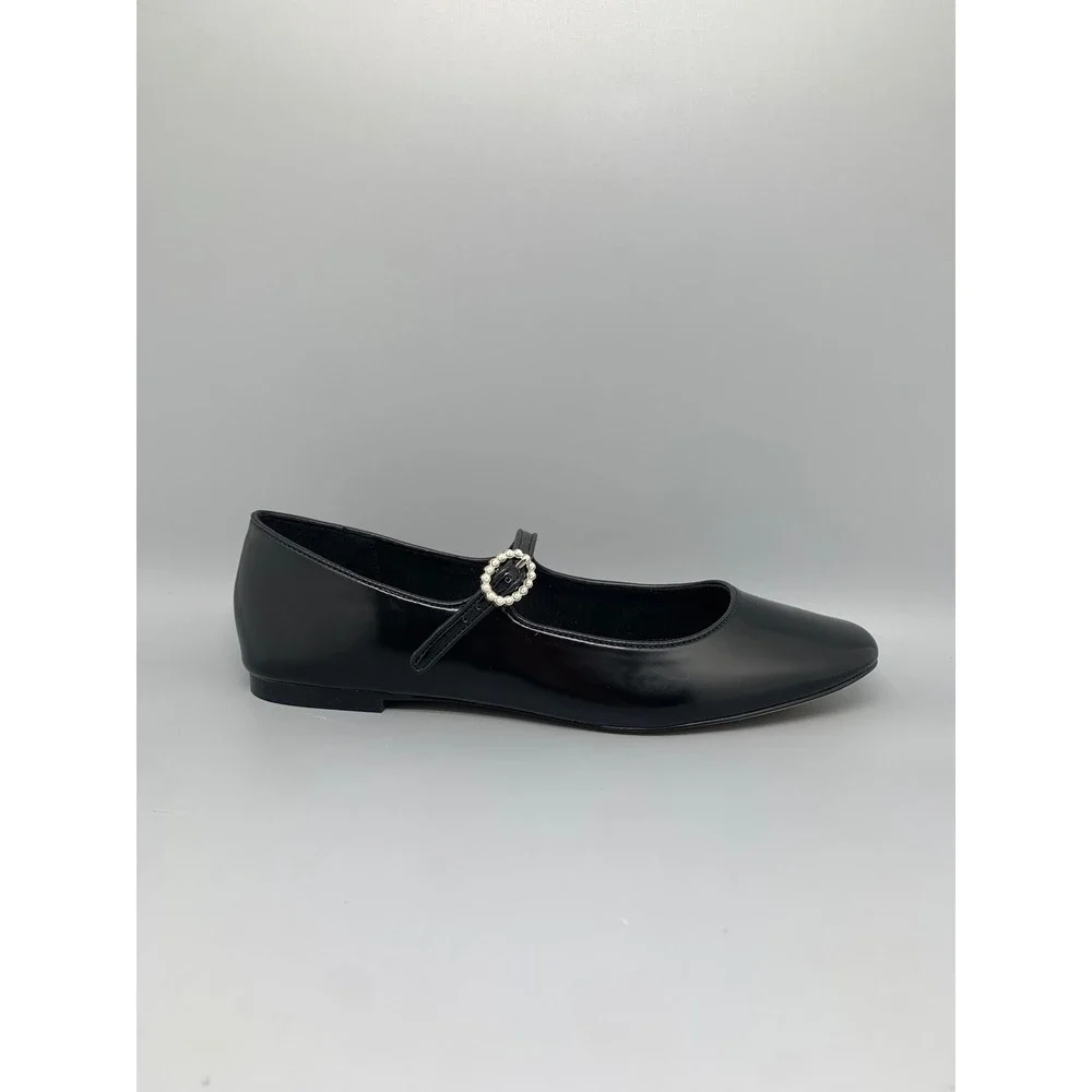 J.Crew Mary Jane Black Patent Flats CA766 Women's Sz 9